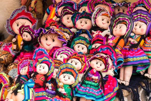 Peruaanse Traditionele Kleurrijke Inheemse Handwerk Textiel Markt Cusco Peru Zuid — Stockfoto