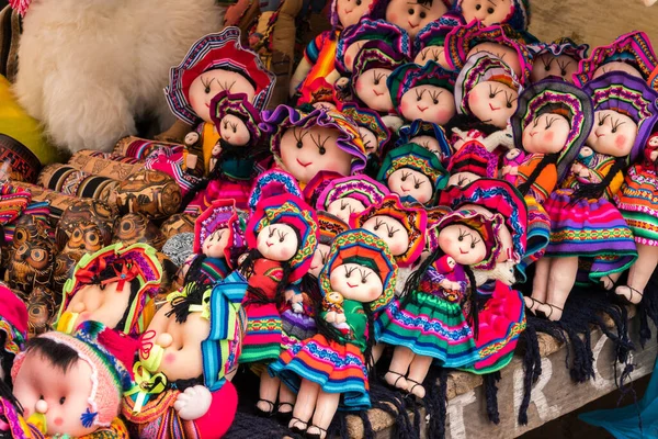 Peruaanse Traditionele Kleurrijke Inheemse Handwerk Textiel Markt Cusco Peru Zuid — Stockfoto