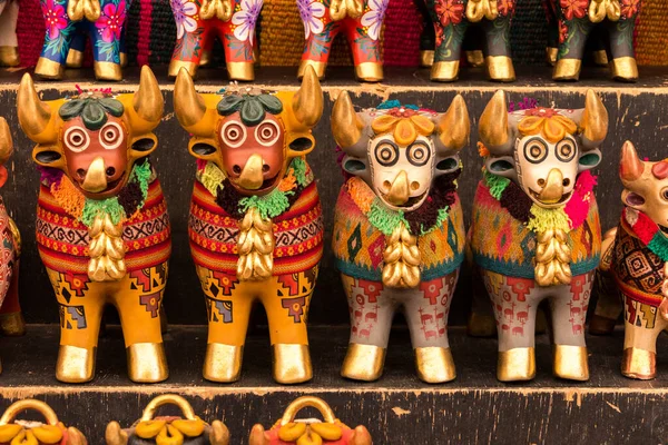 Ceramiche Colorate Mercato Artigianale Pisac Vicino Cusco Perù — Foto Stock