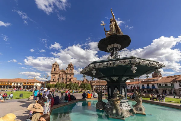 Cusco Perù Ottobre 2018 Veduta Delle Persone Che Rilassano Nella — Foto Stock