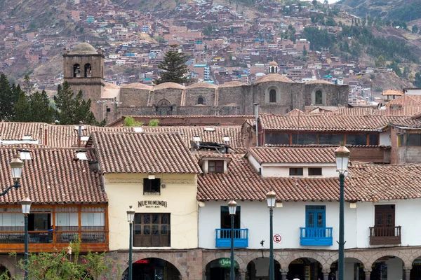 Cusco Peru Oktober 2018 Utsikt Över Balkonger Det Historiska Centrala — Stockfoto