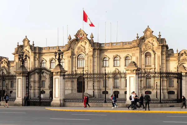 Lima Perù Ottobre 2018 Facciata Del Palazzo Del Presidente Nella — Foto Stock