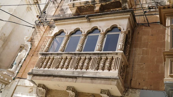 Antiguos Balcones Antigua Ciudad Valeta Malta —  Fotos de Stock