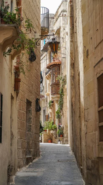 Caminando Por Las Calles Medievales Antigua Mdina Malta —  Fotos de Stock