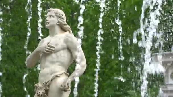 Saint Pétersbourg Peterhof Russie Juin 2018 Fontaines Palais Célèbres Petergof — Video