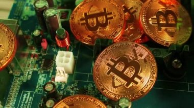 Şifreli para birimi Altın Bitcoin - BTC - Bit Sikke. Ana kartta bitcoin var..