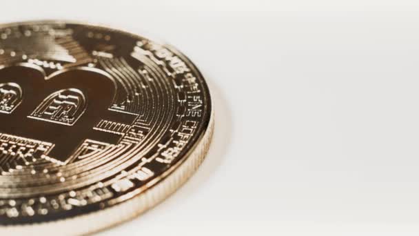 Bitcoin Oro Criptovaluta Btc Bit Coin Macro Colpi Cripto Valuta — Video Stock