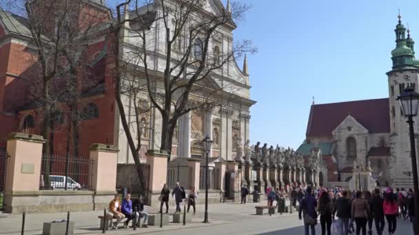 Cracóvia Polônia Primavera 2018 Cidade Velha Cracóvia — Vídeo de Stock