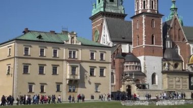 Krakow, Polonya - bahar, 2018 eski kasaba Krakow. Wawel Royal Castle.