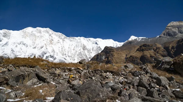 Ιμαλάια Ορεινό Τοπίο Στην Περιοχή Της Annapurna Annapurna Κορυφή Στην — Φωτογραφία Αρχείου