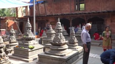 Katmandu, Nepal - Ekim 2018: Bijeshwori iç Tapınağı Katmandu, Nepal