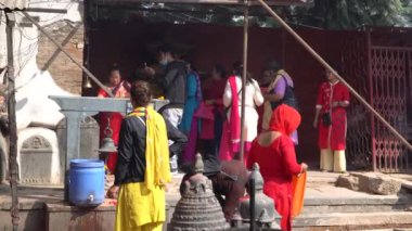 Katmandu, Nepal - Ekim 2018: Bijeshwori iç Tapınağı Katmandu, Nepal.