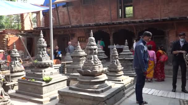 Kathmandu , Nepal - October 2018: Interior of Bijeshwori temple in Kathmandu, Nepal. — Stock Video