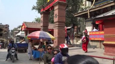 Katmandu, Nepal - Ekim 2018: Durbar Meydanı Katmandu, Nepal. Katmandu Durbar Meydanı Basantapur Darbar Kshetra eski Katmandu krallığının eski Kraliyet Sarayı önünde biridir