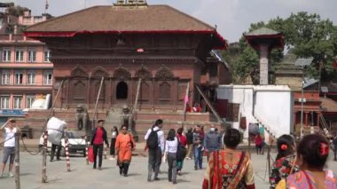 Katmandu, Nepal - Ekim 2018: Durbar Meydanı Katmandu, Nepal. Katmandu Durbar Meydanı üç Durbar Kare Kathmandu Nepal, tümü Unesco Dünya Mirasları olan biridir.