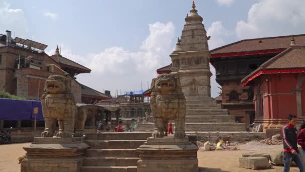 Kathmandu Nepal Ottobre 2018 Piazza Durbar Bhaktapur Kathmandu Nepal Bhaktapur — Video Stock