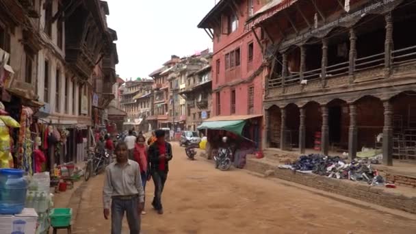 カトマンズ ネパール 2018年 バクタプル ネパール カトマンズのダルバール広場 バクタプルはユネスコ世界遺産の一つ — ストック動画