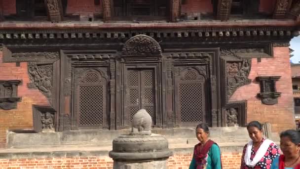 Катманду Непал 2018 Жовтня Урочистий Площі Катманду Непал Бхактапур Бхактапур — стокове відео