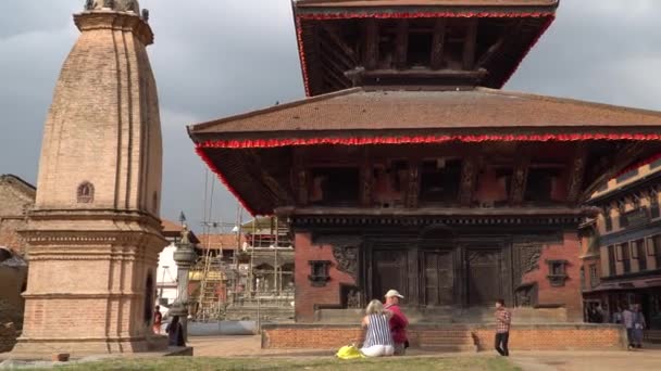 Katmandú Nepal Octubre 2018 Plaza Durbar Bhaktapur Katmandú Nepal Bhaktapur — Vídeo de stock