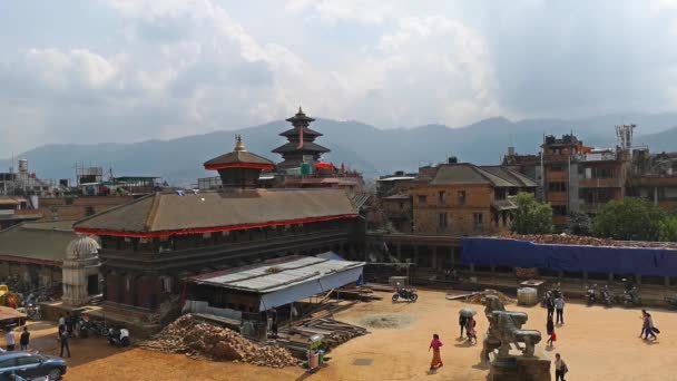 尼泊尔加德满都 2018年10月 尼泊尔加德满都的 Durbar Bhaktapur 是联合国教科文组织世界遗产之一 — 图库视频影像