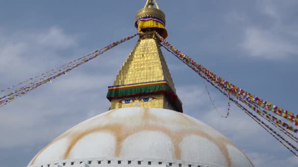 Катманду Непал Октябрь 2018 Будханатх Ступа Катманду Непал Бодханатх Ступа — стоковое видео