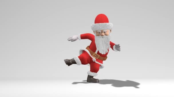 Санта Клаус Танцует Концепция Рождества Нового Года Альфа Каналом Беззвучная — стоковое видео