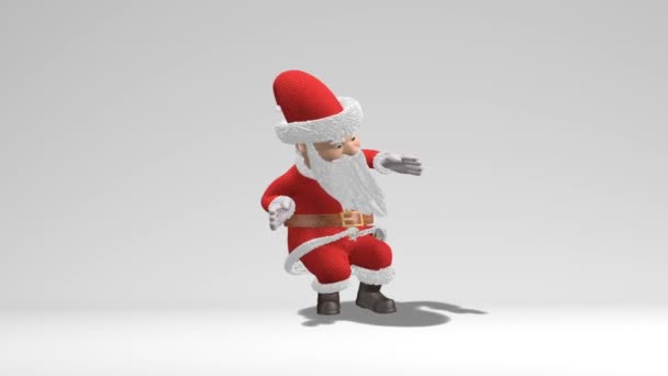 Santa Claus bailando. El concepto de Navidad y Año Nuevo. Con canal alfa. Bucle sin costura . — Vídeos de Stock
