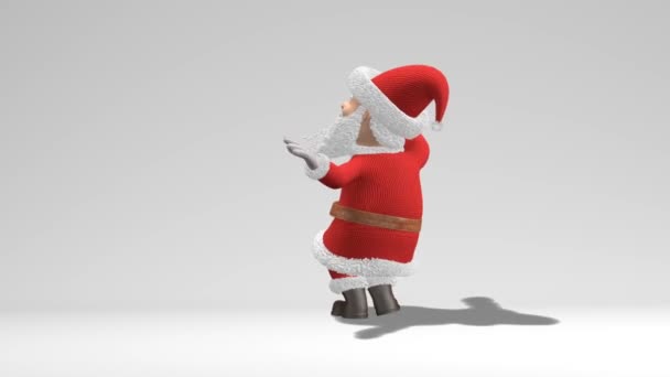 Santa Claus dansen. Het concept van Kerstmis en Nieuwjaar. Met alfakanaal. Naadloze loops. — Stockvideo