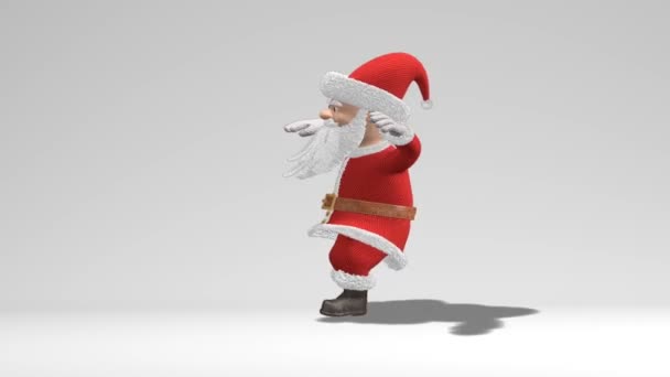 Święty Mikołaj taniec. Koncepcja Boże Narodzenie i nowy rok. Z kanałem alfa. Płynna pętla. — Wideo stockowe