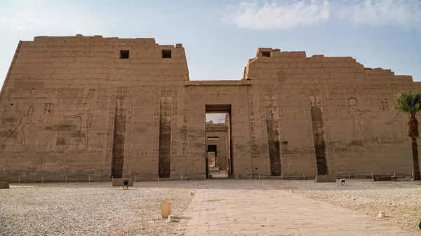 Храм Medinet Habu Єгипет Луксор Похоронний Храм Рамсеса Iii Medinet — стокове фото