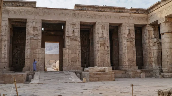 Templo Medinet Habu Egipto Luxor Templo Mortuorio Ramsés Iii Medinet — Foto de Stock