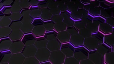 Altıgen parlayan arka plan. Sorunsuz döngü sıraları.