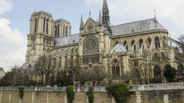 Notre Dame Paris Czy Katedry Notre Dame Paryż Francja Upływ — Wideo stockowe