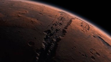 Mars Gezegeni uzayda dönüyor. Mars gezegeninin yörüngesinde. Uzaydaki Kızıl Gezegen Mars 'a gidiyoruz. Kusursuz döngü. NASA tarafından desteklenen bu videonun elementleri