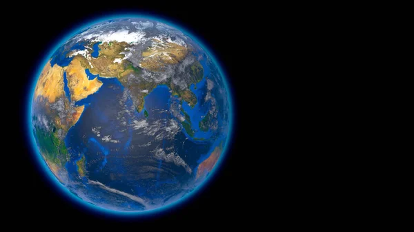 우주에서 배경으로 아름다운 지구입니다 렌더링 — 스톡 사진