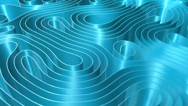 Rows of colorful rippling stripes animation 3d rendering. Motion design. Smooth hypnotic pattern. — Stock Video