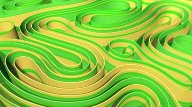 Renkli dalgalı çizgili sıra animasyon 3D canlandırma. Hareket tasarımı. Yumuşak hipnoz deseni.