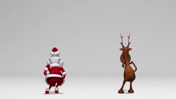 Vtipný Veselý Bláznivý Santa Claus Jelení Animace Koncept Vánoc Nového — Stock video