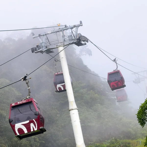 Teleférico Ropeway Descendo Kualampur Para Terras Altas Suaves Sky View — Fotografia de Stock