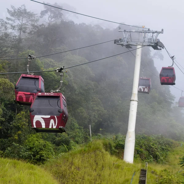 Teleférico Ropeway Descendo Kualampur Para Terras Altas Suaves Sky View — Fotografia de Stock