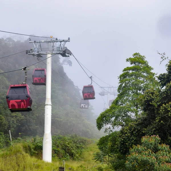 Teleférico Ropeway Descendo Kualampur Para Terras Altas Suaves Sky View — Fotografia de Stock