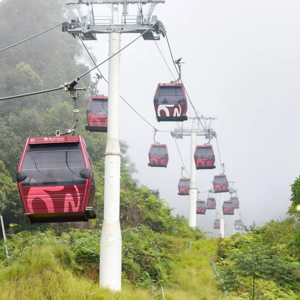 Teleférico Teleférico Que Baja Kualampur Las Tierras Altas Sky View — Foto de Stock