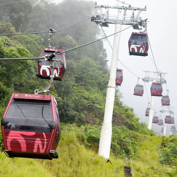 Ropeway Cable Car Going Kualampur Genting Highlands Sky View Chin — Stock Photo, Image
