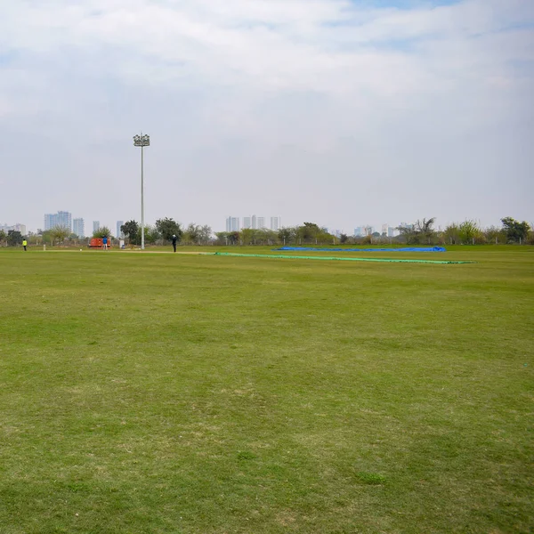 New Delhi India Březen 2020 Plná Délka Kriketu Hraje Hřišti — Stock fotografie