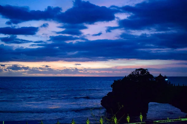 Serata Tanha Lot Bali Indonesia Bella Tanha Molto Vista Sulla — Foto Stock