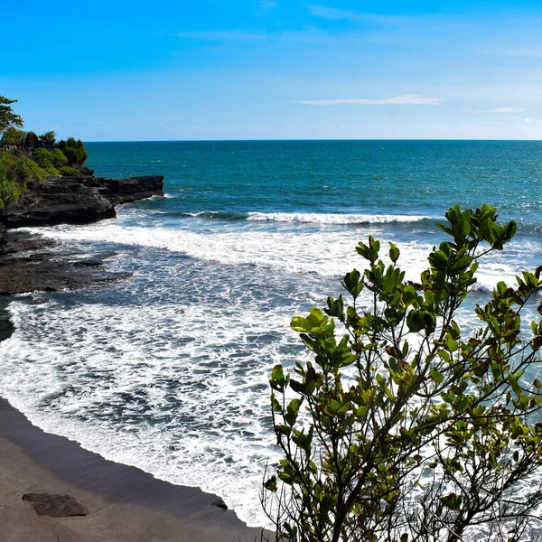 Abend Tanha Lot Bali Indonesien Schöne Tanha Lot Strandsicht Abend — Stockfoto