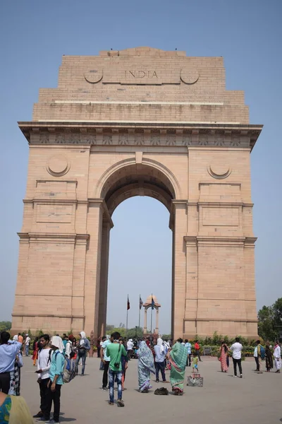 Indie Gate Nové Dillí Březen 2020 Triumfální Archeologický Památník Stylu — Stock fotografie