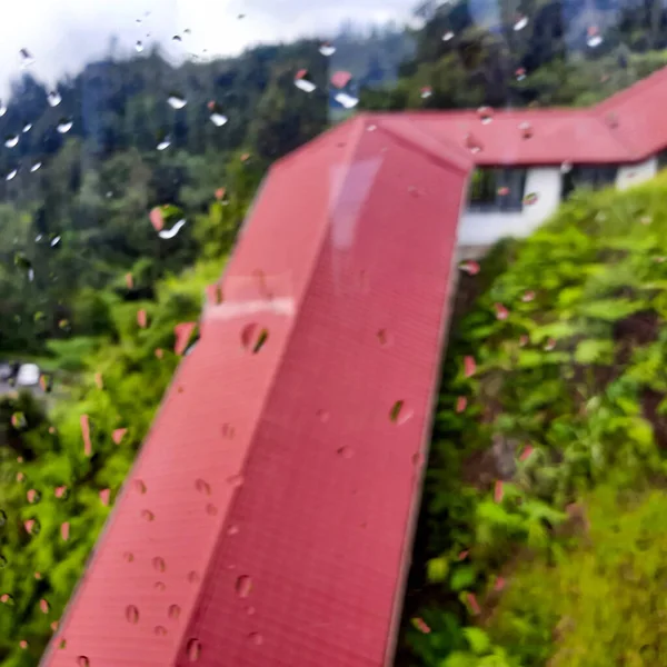 Вид Канатну Дорогу Високогір Genting Водою Впала Скло Куала Лумпурі — стокове фото