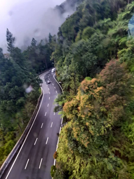 Вид Канатну Дорогу Високогір Genting Водою Впала Скло Куала Лумпурі — стокове фото