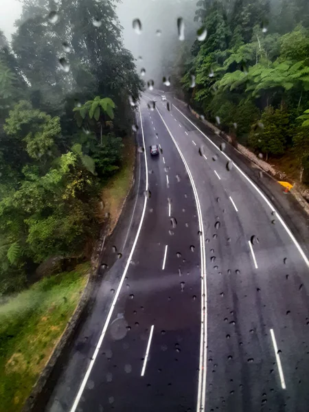 Вид Канатну Дорогу Високогір Genting Водою Впала Скло Куала Лумпурі — стокове фото